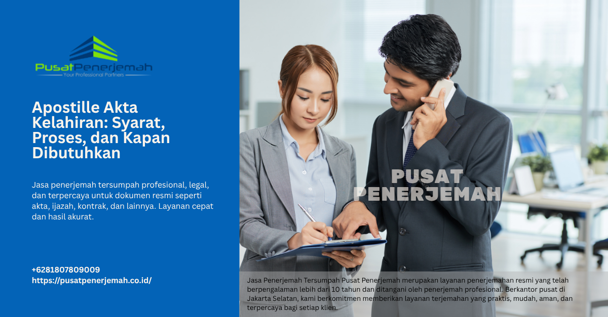 Jasa Penerjemah Tersumpah - Apostille Akta Kelahiran Syarat, Proses, dan Kapan Dibutuhkan
